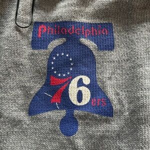 med Sixers sweater with blue stitch detail